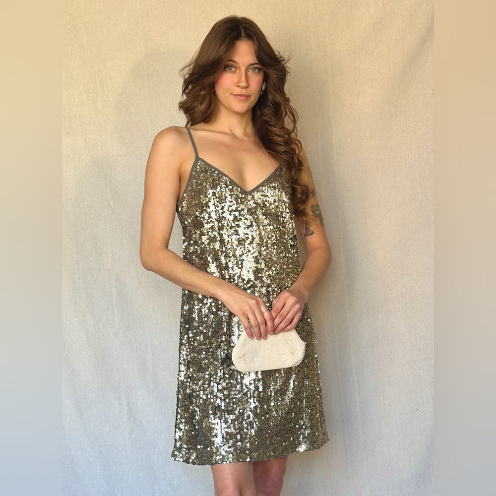 Y2K Vintage Abercrombie Strappy Gun Metal Party Slip Dress